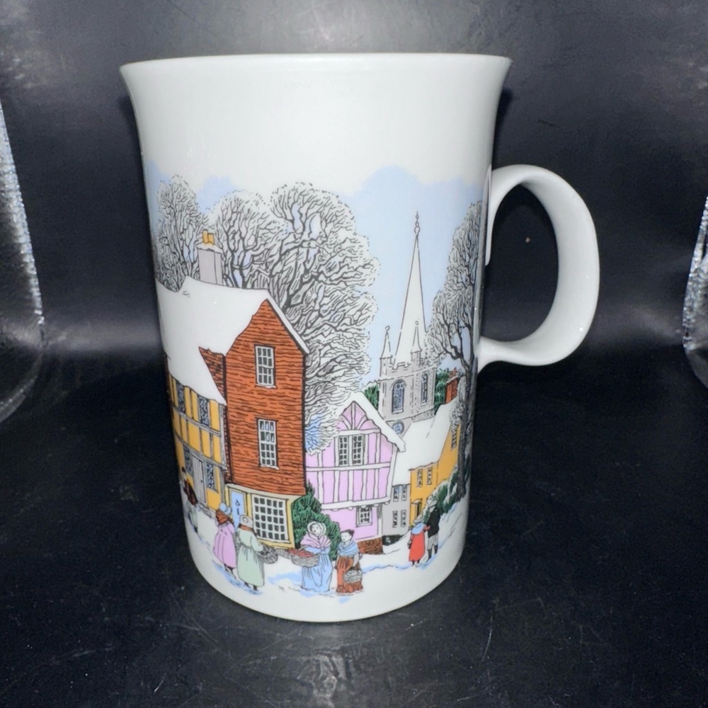 NWOT Dunoon Christmas Past Winter Scene Bone China Coffee/Tea Mug Scotland